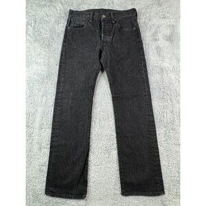 Levi's 501 Men's 30x29 (30x27) Straight Leg Button Fly Black Cotton Jeans